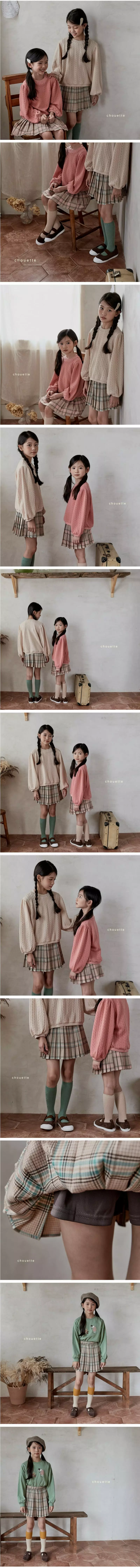 Chouette - Korean Children Fashion - #kidsshorts - Shu Check Wrinkle Skirt - 2