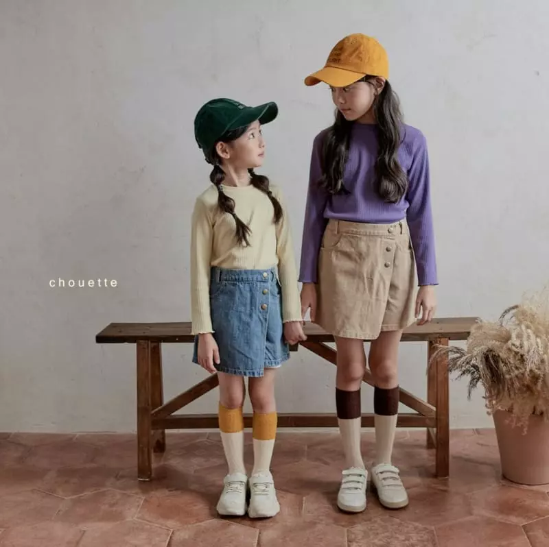 Chouette - Korean Children Fashion - #kidsshorts - Daily Rib Tee - 4