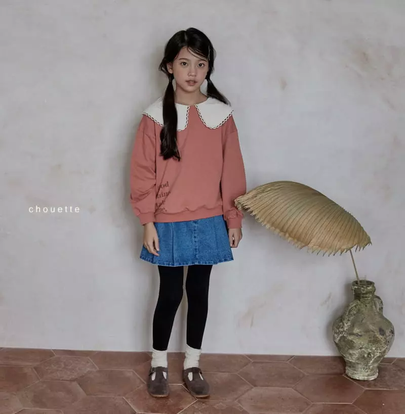 Chouette - Korean Children Fashion - #kidsstore - Denim Wrinkle Skirt Leggings - 2