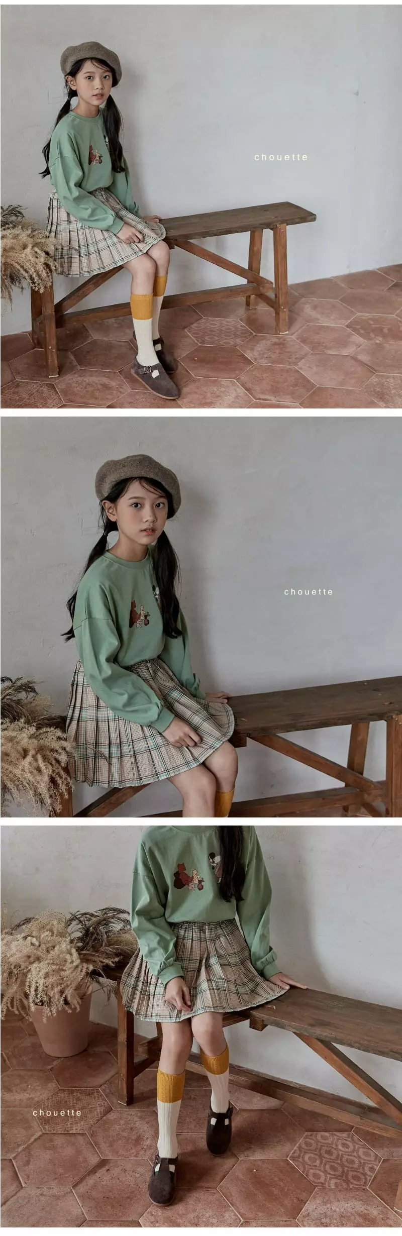 Chouette - Korean Children Fashion - #kidsstore - Shu Check Wrinkle Skirt - 4