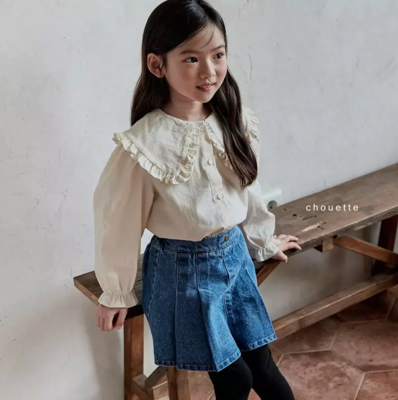 Chouette - Korean Children Fashion - #littlefashionista - Denim Wrinkle Skirt Leggings - 5