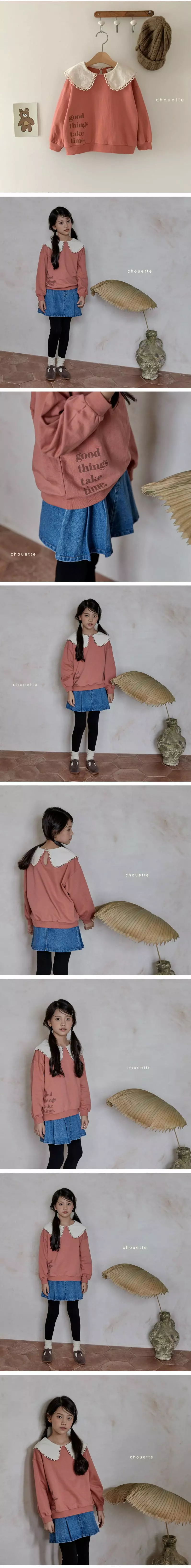 Chouette - Korean Children Fashion - #magicofchildhood - Lace Collar Sweatshirt - 2