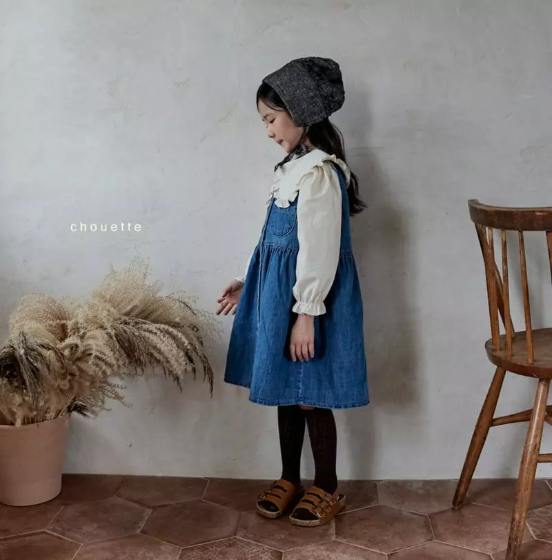 Chouette - Korean Children Fashion - #minifashionista - Mully Denim One-piece - 5