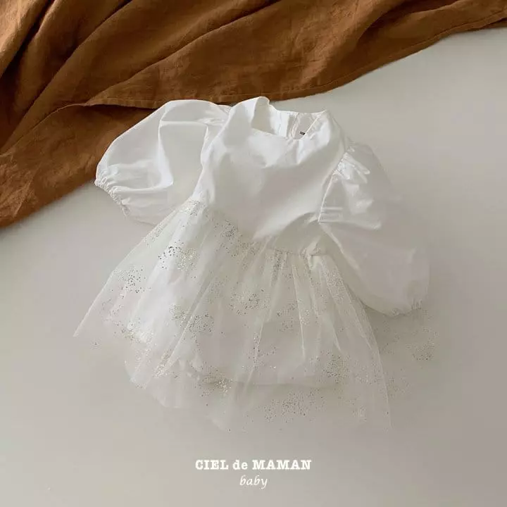 Ciel De Maman - Korean Baby Fashion - #babyclothing - Bebe Snow Flower One-piece Bodysuit - 2