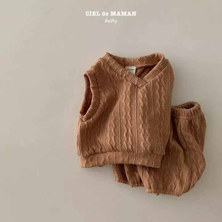 Ciel De Maman - Korean Baby Fashion - #babyclothing - Bebe Twist Vest Set - 9