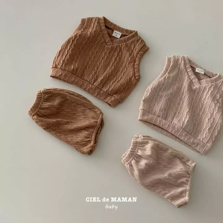 Ciel De Maman - Korean Baby Fashion - #babyfashion - Bebe Twist Vest Set - 10