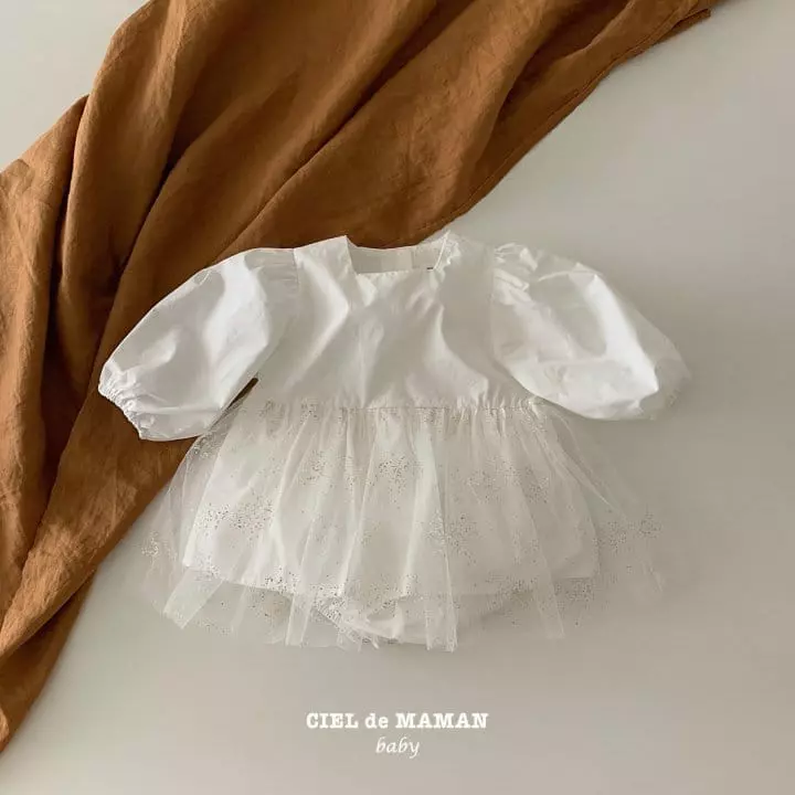 Ciel De Maman - Korean Baby Fashion - #babyoutfit - Bebe Snow Flower One-piece Bodysuit - 9