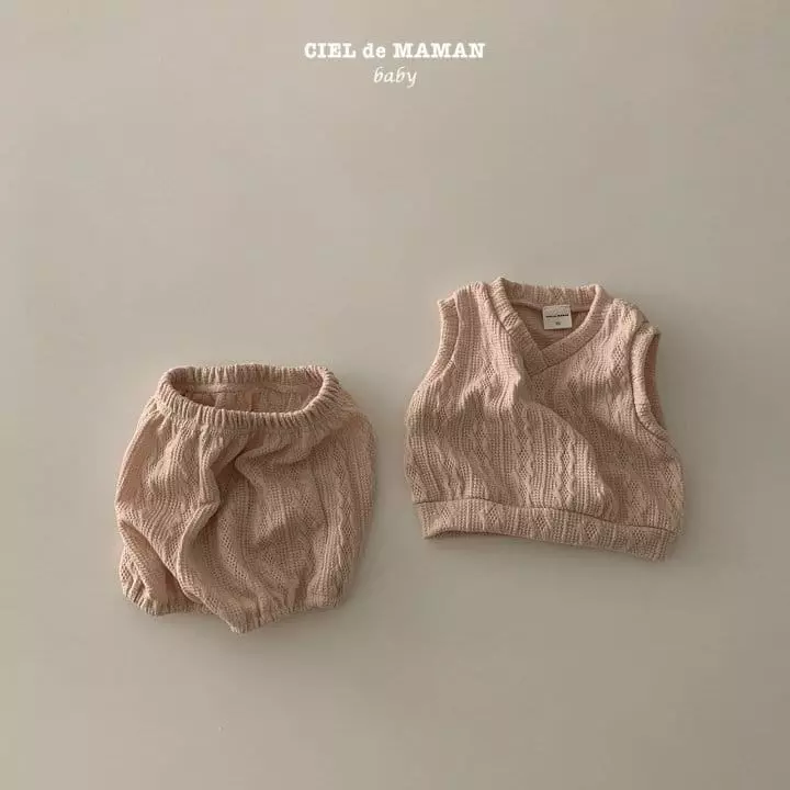 Ciel De Maman - Korean Baby Fashion - #babywear - Bebe Twist Vest Set - 4