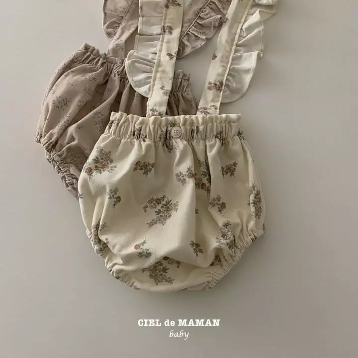Ciel De Maman - Korean Baby Fashion - #onlinebabyshop - Bebe Frill Dungarees Bloomer - 8