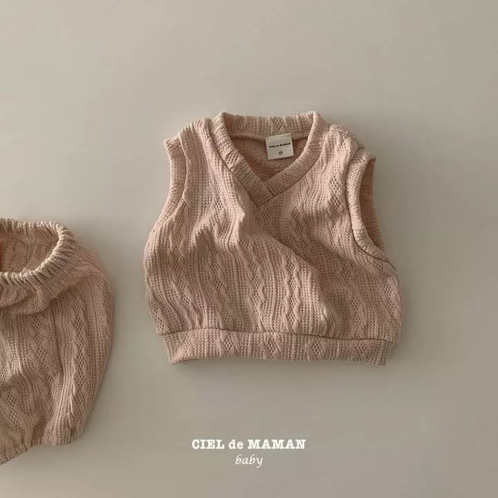 Ciel De Maman - Korean Baby Fashion - #onlinebabyshop - Bebe Twist Vest Set - 5