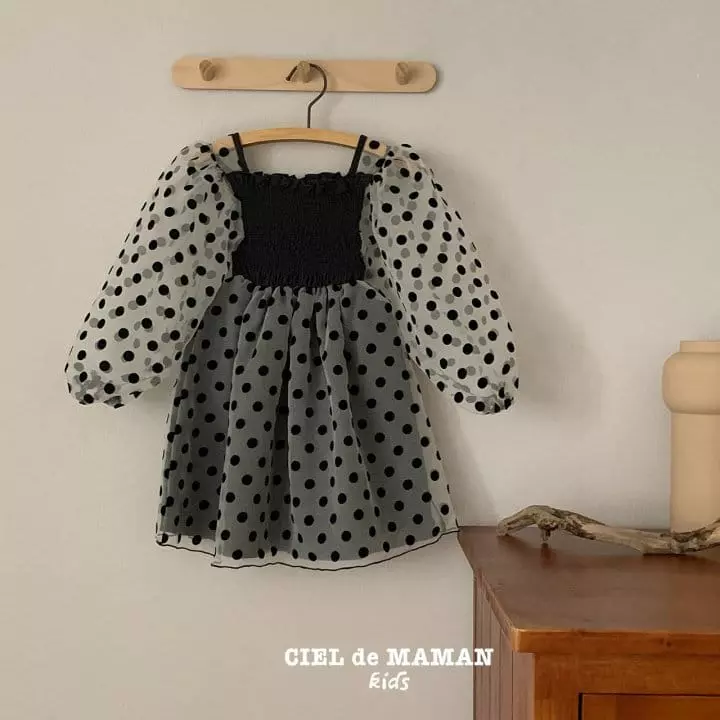 Ciel De Maman - Korean Children Fashion - #Kfashion4kids - Dot Smocked One-piece - 8