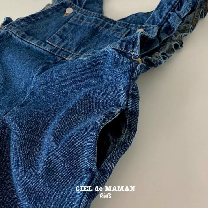 Ciel De Maman - Korean Children Fashion - #childofig - Frill Denim Dungarees - 6