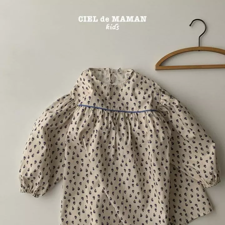 Ciel De Maman - Korean Children Fashion - #designkidswear - Blue Flower One-piece - 5