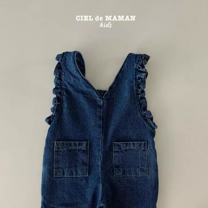 Ciel De Maman - Korean Children Fashion - #designkidswear - Frill Denim Dungarees - 9