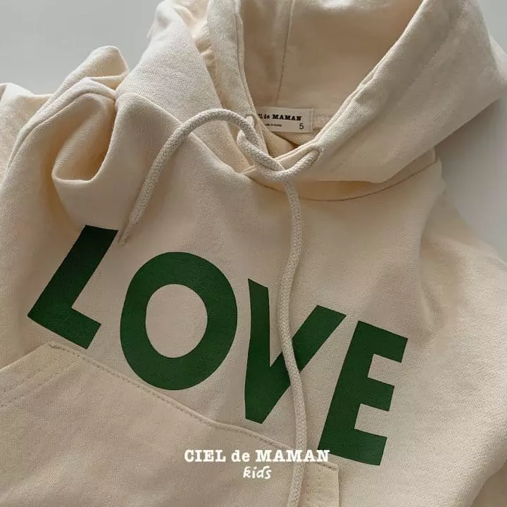 Ciel De Maman - Korean Children Fashion - #designkidswear - Love Hoody Top Bottom Set - 6