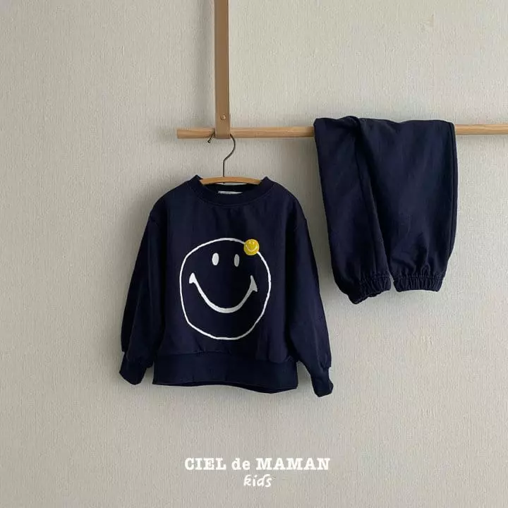 Ciel De Maman - Korean Children Fashion - #kidsshorts - Smile Top Bottom Set - 10