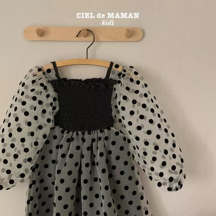 Ciel De Maman - Korean Children Fashion - #kidzfashiontrend - Dot Smocked One-piece - 7