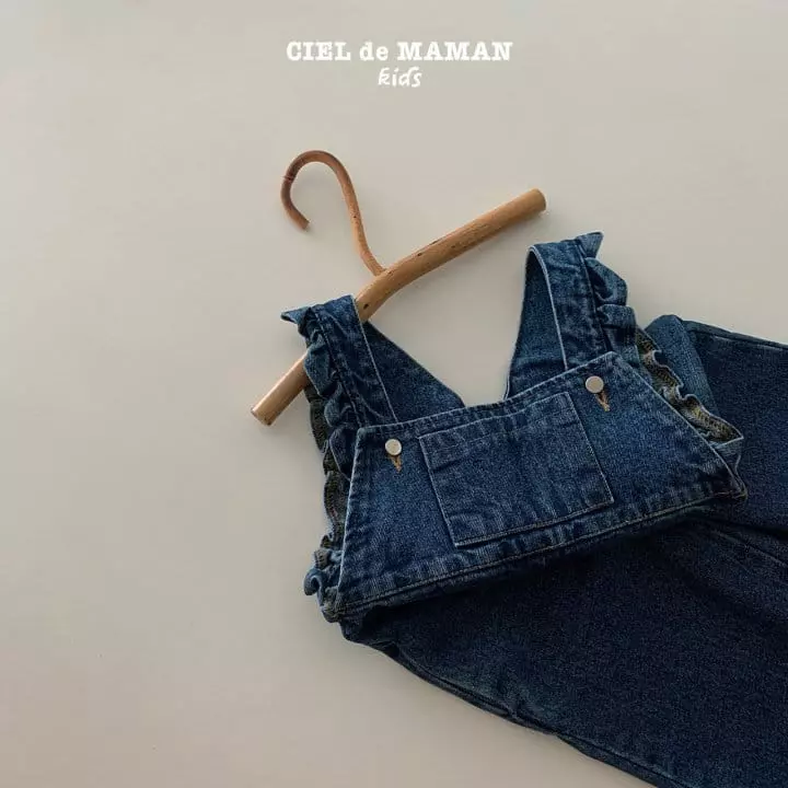 Ciel De Maman - Korean Children Fashion - #magicofchildhood - Frill Denim Dungarees - 3