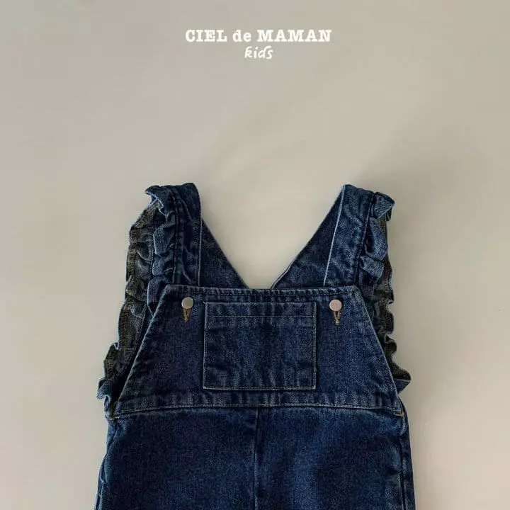 Ciel De Maman - Korean Children Fashion - #magicofchildhood - Frill Denim Dungarees - 4