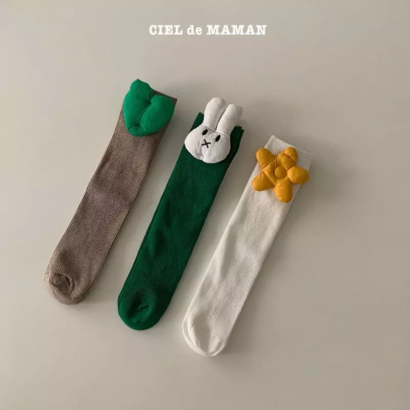Ciel De Maman - Korean Children Fashion - #magicofchildhood - Padding Knee Socks Set - 4