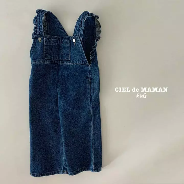 Ciel De Maman - Korean Children Fashion - #prettylittlegirls - Frill Denim Dungarees - 5