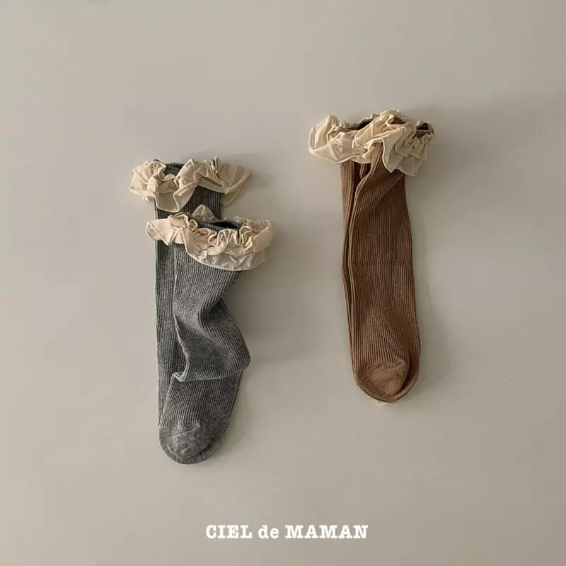 Ciel De Maman - Korean Children Fashion - #prettylittlegirls - Lace Knee Sock Set - 3