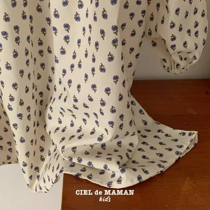 Ciel De Maman - Korean Children Fashion - #stylishchildhood - Blue Flower One-piece - 2