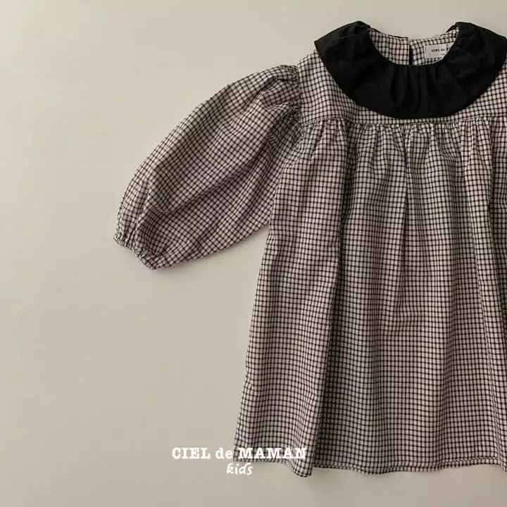 Ciel De Maman - Korean Children Fashion - #stylishchildhood - Check Frill One-piece
