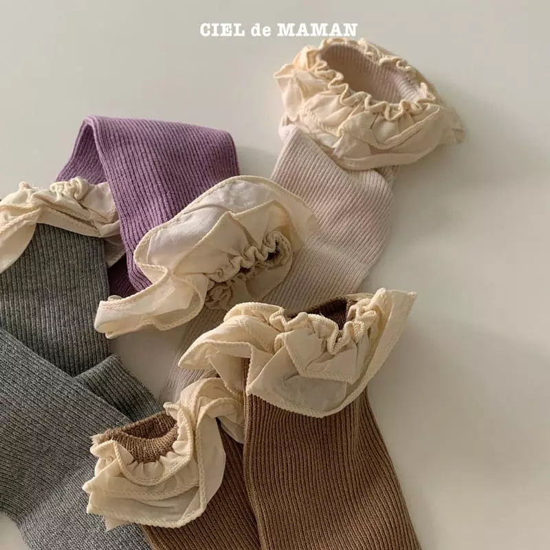 Ciel De Maman - Korean Children Fashion - #stylishchildhood - Lace Knee Sock Set - 6