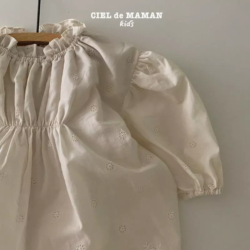 Ciel De Maman - Korean Children Fashion - #stylishchildhood - Punching Frill One-piece - 2