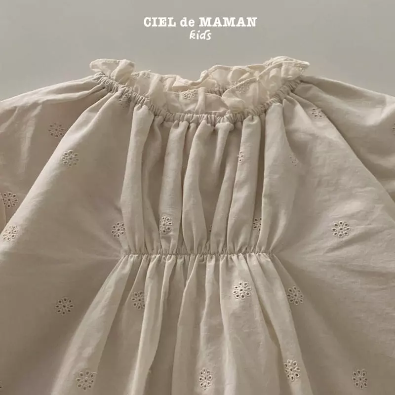 Ciel De Maman - Korean Children Fashion - #toddlerclothing - Punching Frill One-piece