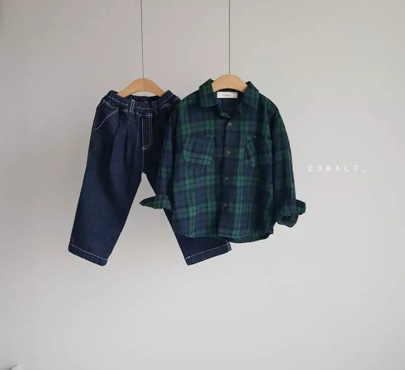 Cobalt - Korean Children Fashion - #kidsshorts - Tan Check Shirt - 2