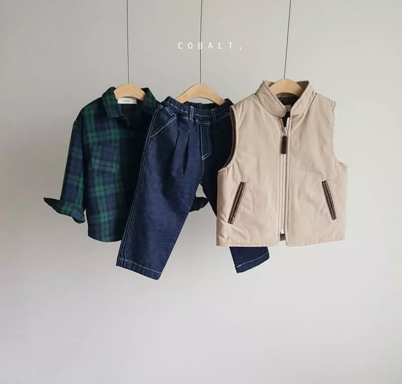 Cobalt - Korean Children Fashion - #minifashionista - Tan Check Shirt - 8