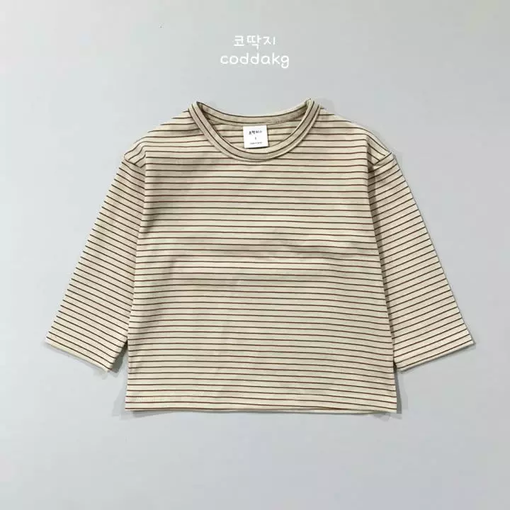Coddackgi - Korean Children Fashion - #kidzfashiontrend - Stripes Piping Tee