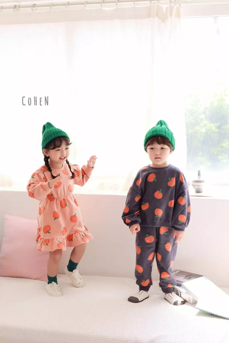 Cohen - Korean Children Fashion - #Kfashion4kids - Pumpkin Top Bottom Set