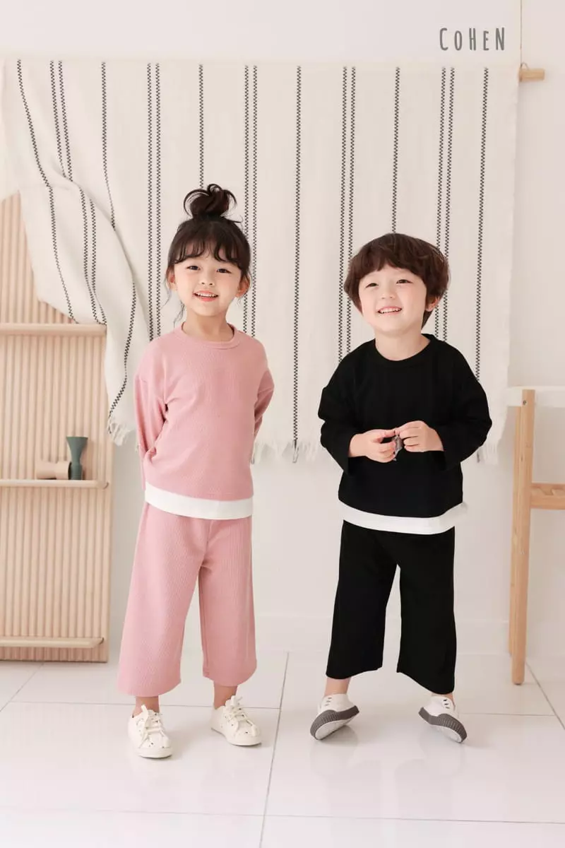 Cohen - Korean Children Fashion - #Kfashion4kids - Edge Top Bottom Set - 6