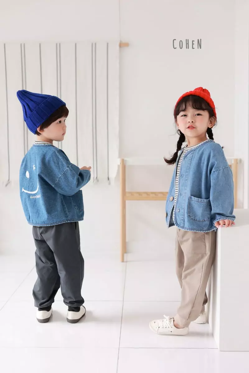 Cohen - Korean Children Fashion - #prettylittlegirls - Smile Denim Jacket - 4