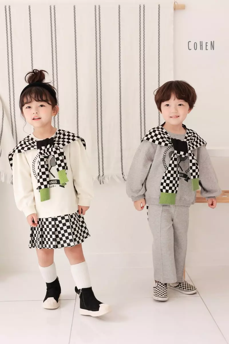Cohen - Korean Children Fashion - #childofig - Check Line Top Bottom Set