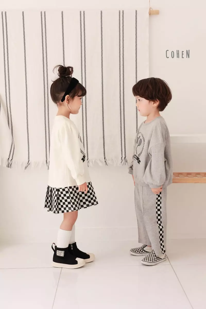Cohen - Korean Children Fashion - #childrensboutique - Check Line Top Bottom Set - 3