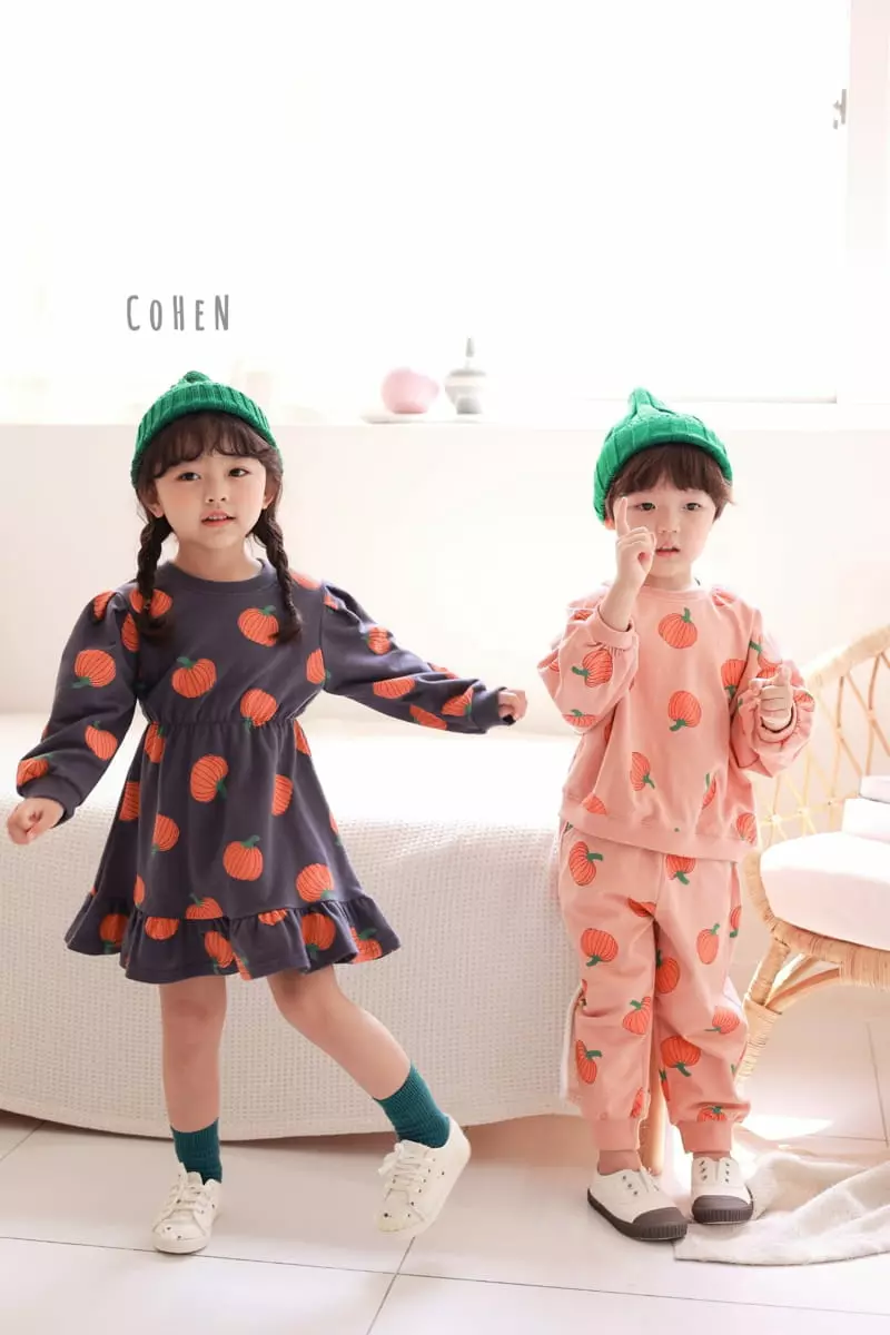 Cohen - Korean Children Fashion - #discoveringself - Pumpkin Top Bottom Set - 10