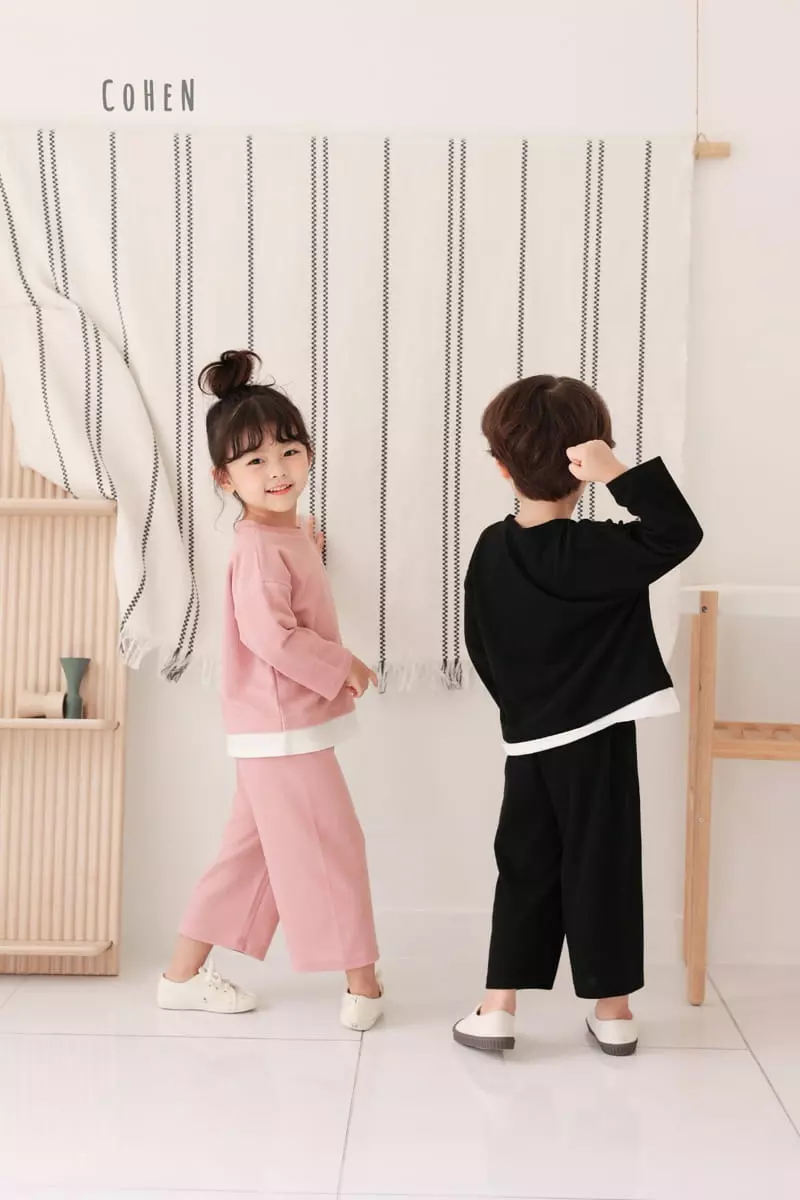 Cohen - Korean Children Fashion - #discoveringself - Edge Top Bottom Set