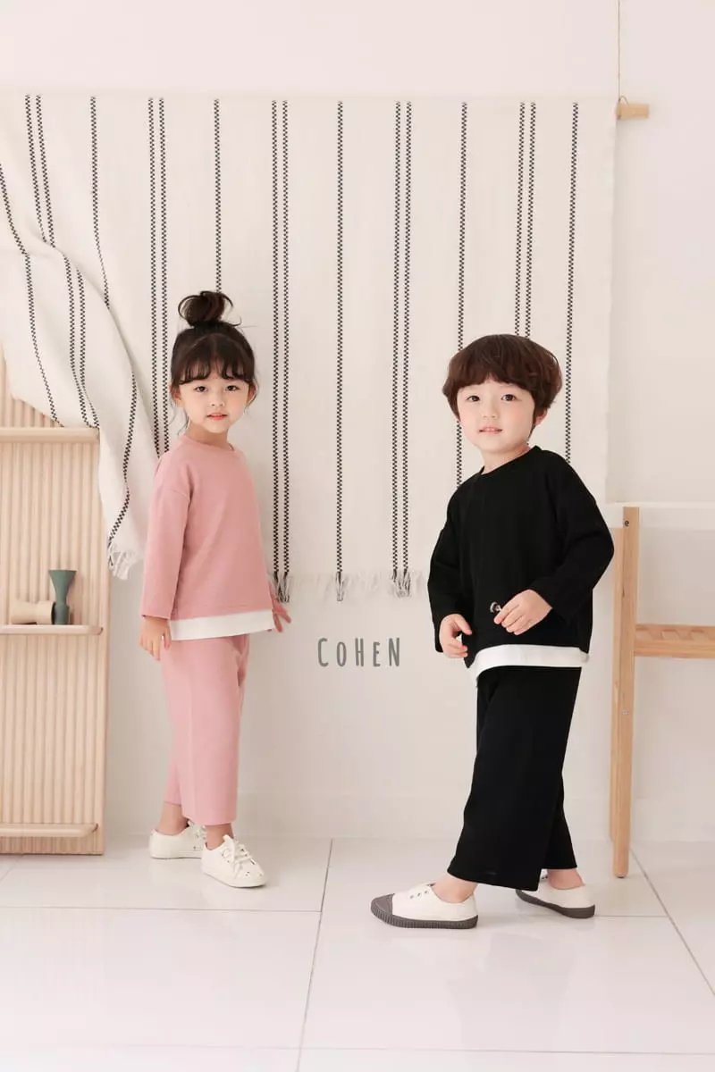 Cohen - Korean Children Fashion - #fashionkids - Edge Top Bottom Set - 2