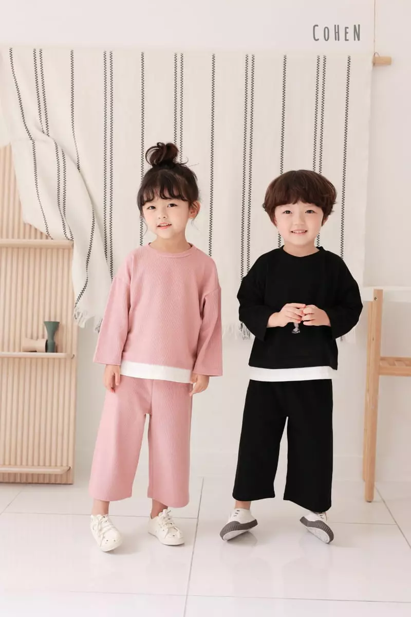 Cohen - Korean Children Fashion - #kidsshorts - Edge Top Bottom Set - 3