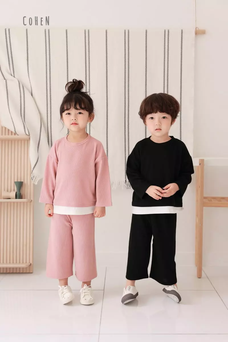 Cohen - Korean Children Fashion - #kidzfashiontrend - Edge Top Bottom Set - 5