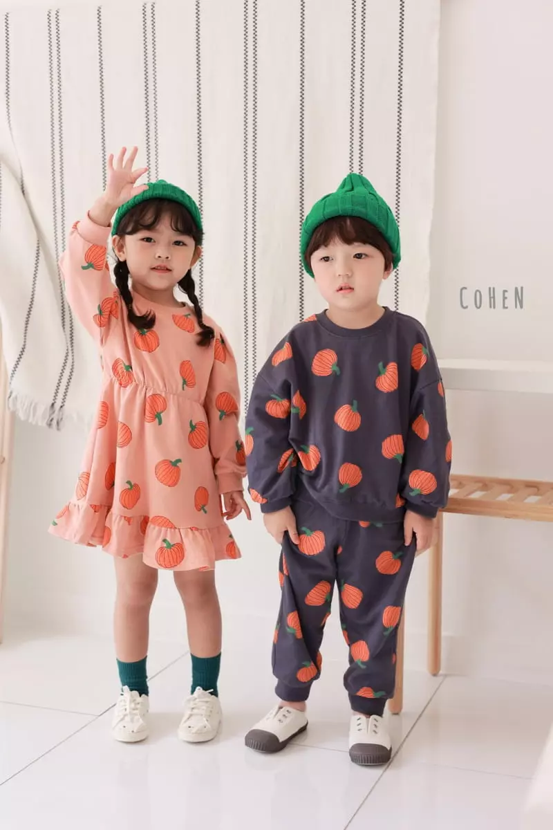 Cohen - Korean Children Fashion - #littlefashionista - Pumpkin Top Bottom Set - 2