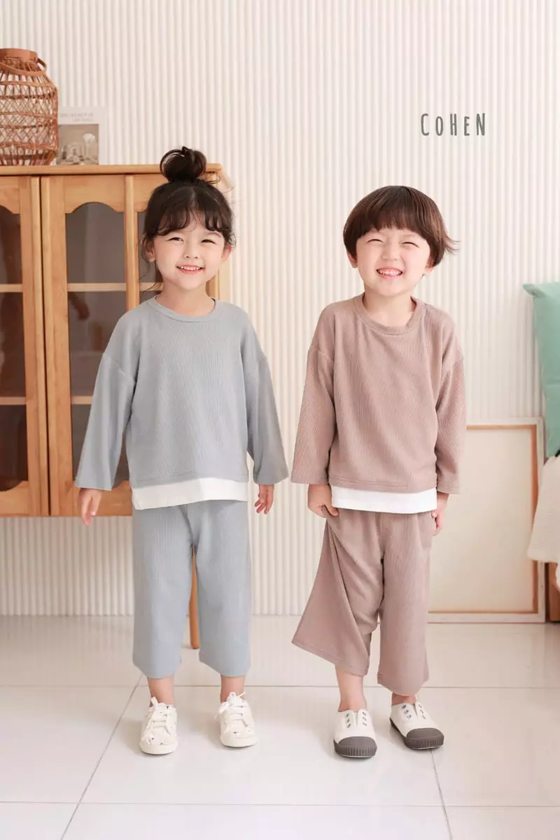 Cohen - Korean Children Fashion - #todddlerfashion - Edge Top Bottom Set - 11
