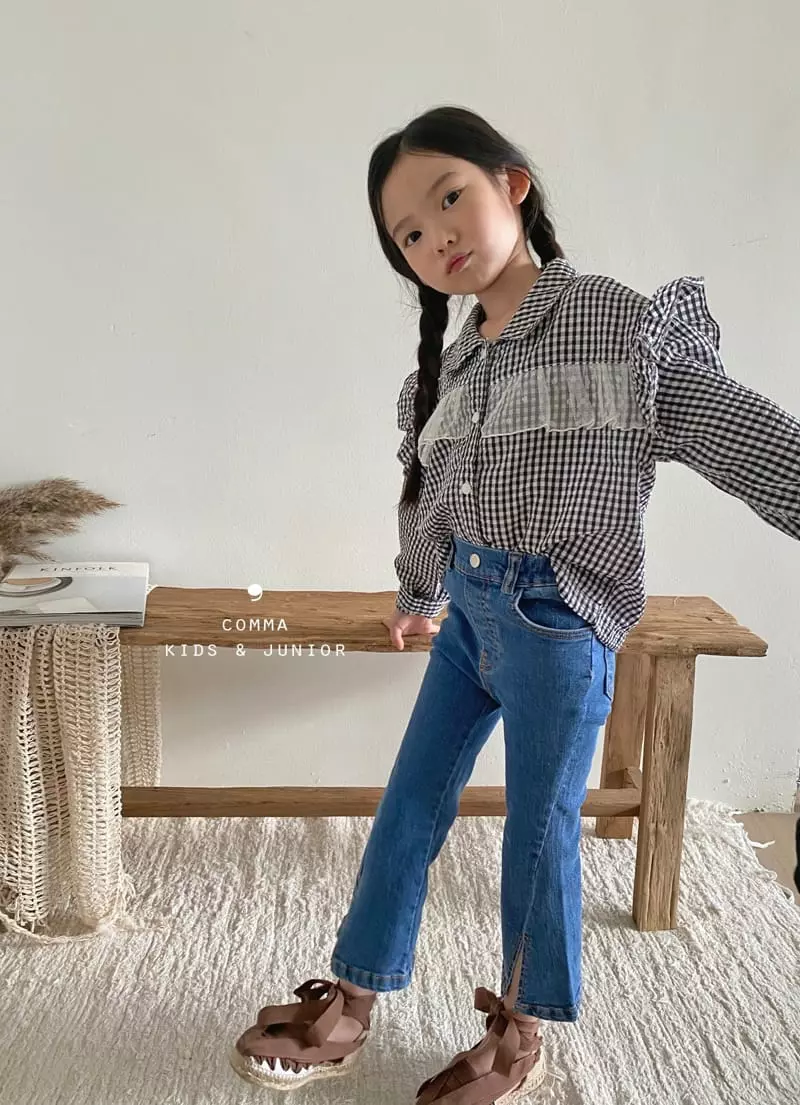 Comma - Korean Children Fashion - #Kfashion4kids - Check Ruffle Blouse - 5