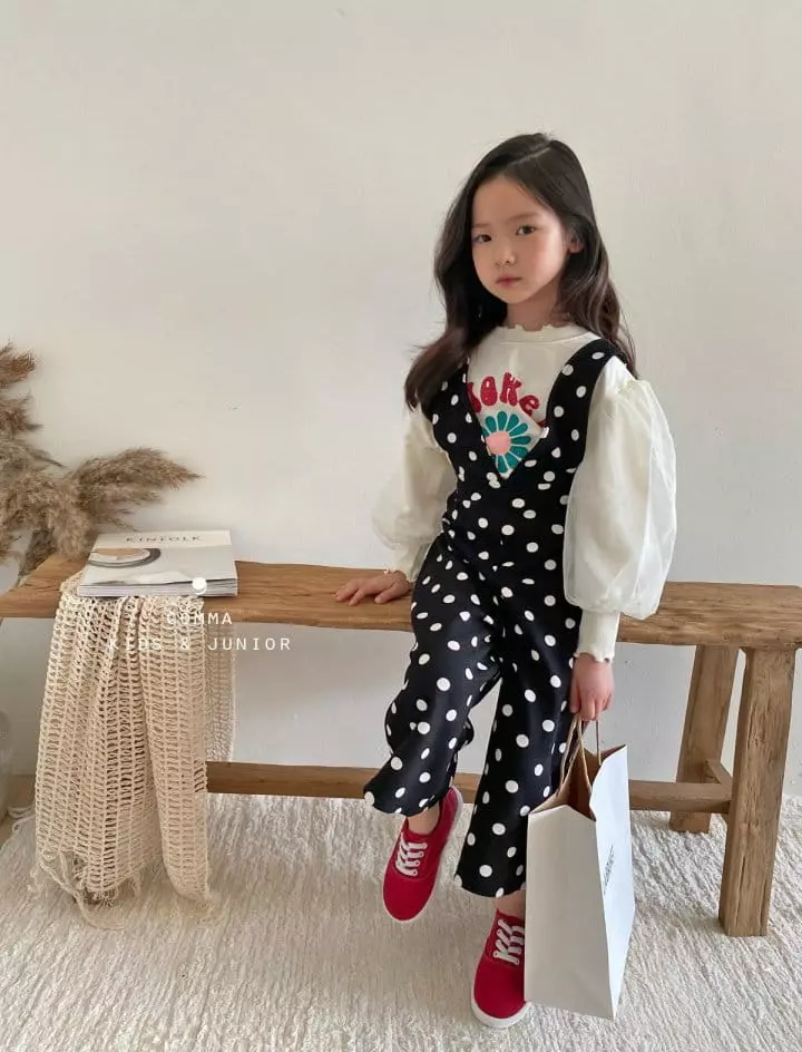 Comma - Korean Children Fashion - #kidzfashiontrend - Marlang Dungarees Pants Dot - 4