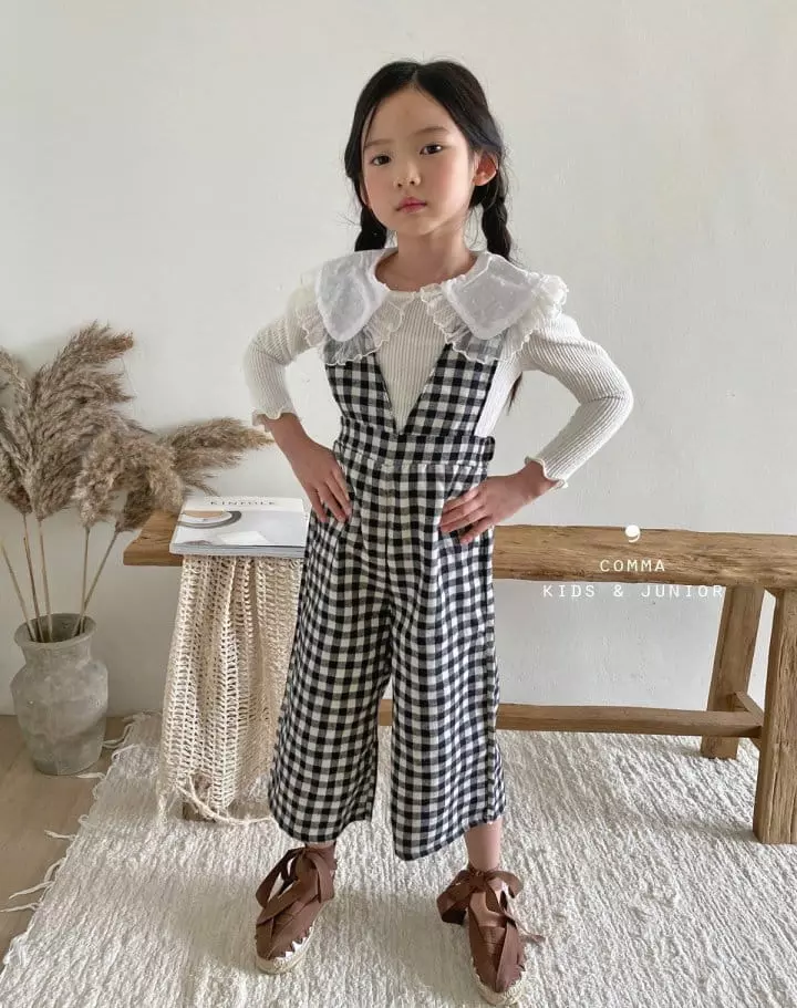 Comma - Korean Children Fashion - #Kfashion4kids - Marlang Dungarees Pants Check - 2