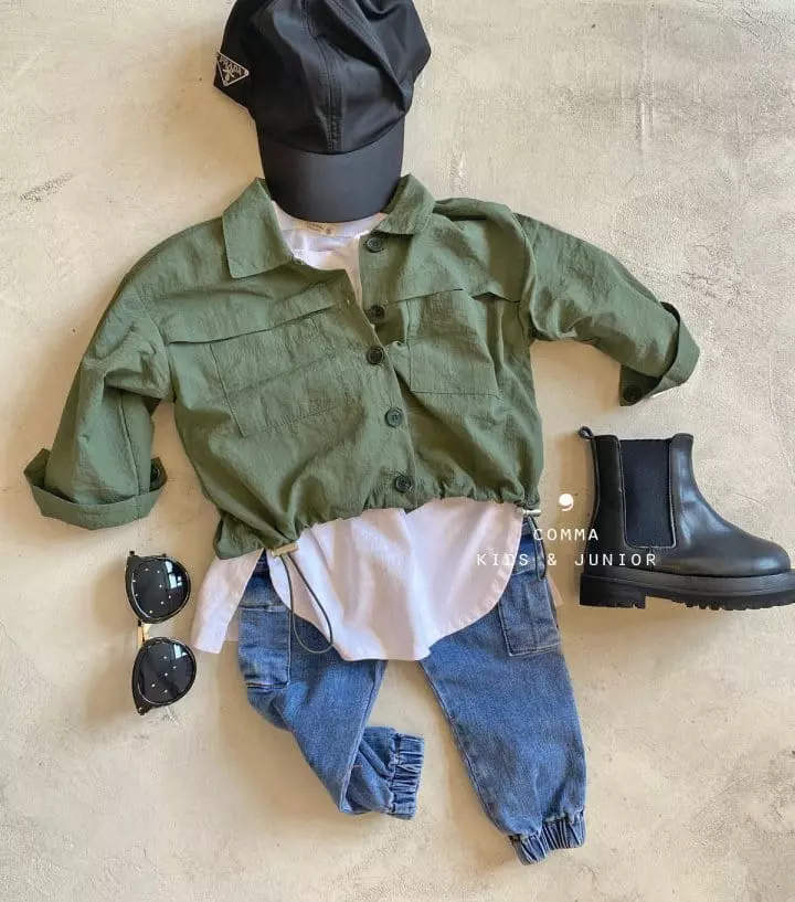 Comma - Korean Children Fashion - #childofig - Denim Cargo Pants - 4